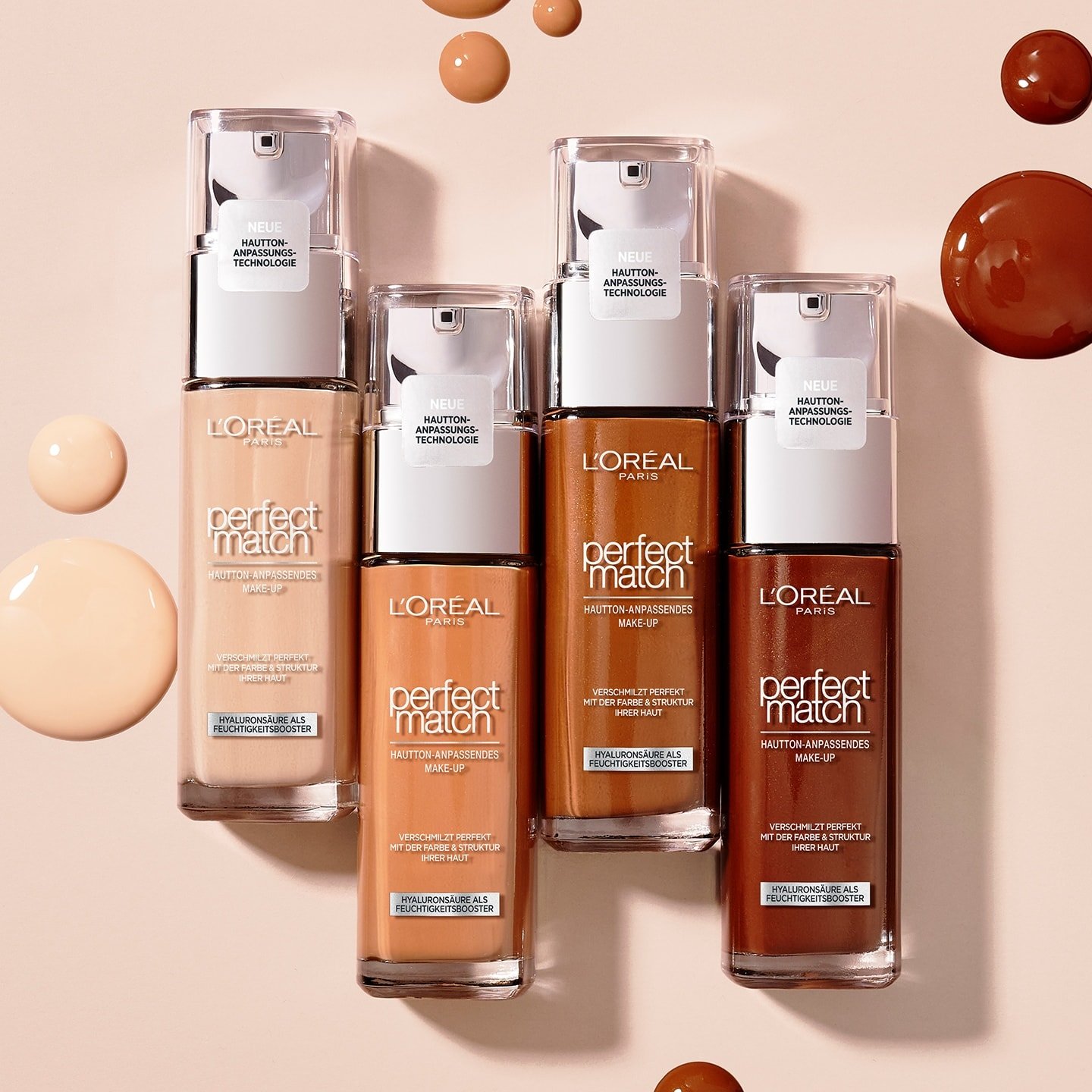 Perfect Match Make-up Product Range - vier Nuancen